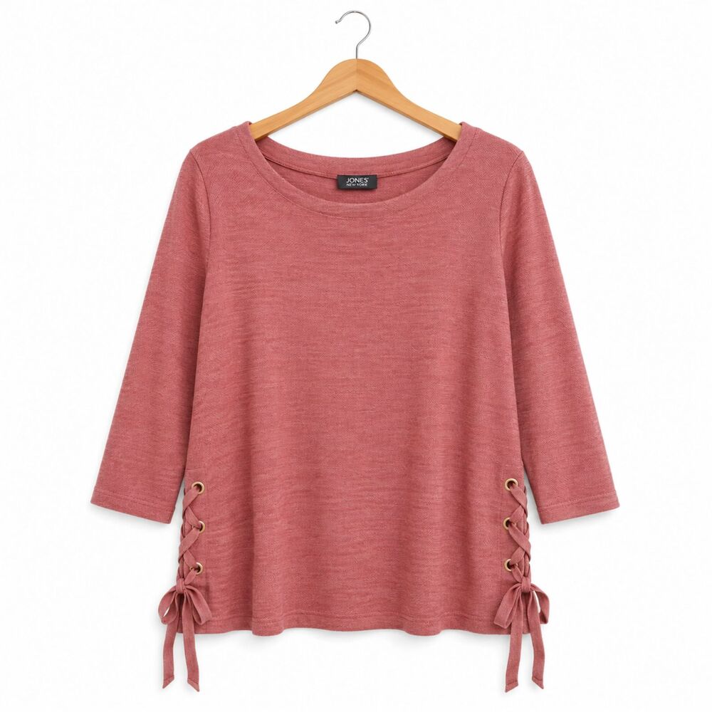 Jones New York NEW Mauve Knit Coastal Grandma Minimalist Soft Girl Size M